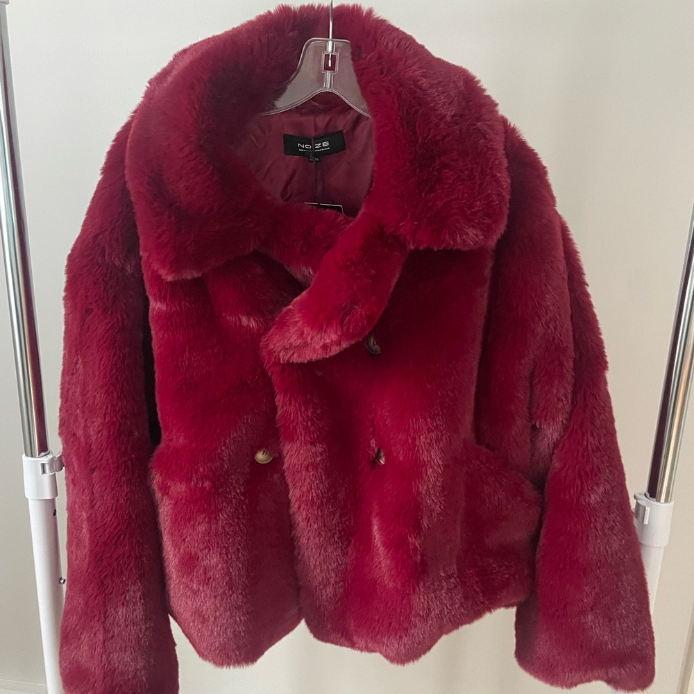 Noize Deep Red Teddy Jacket